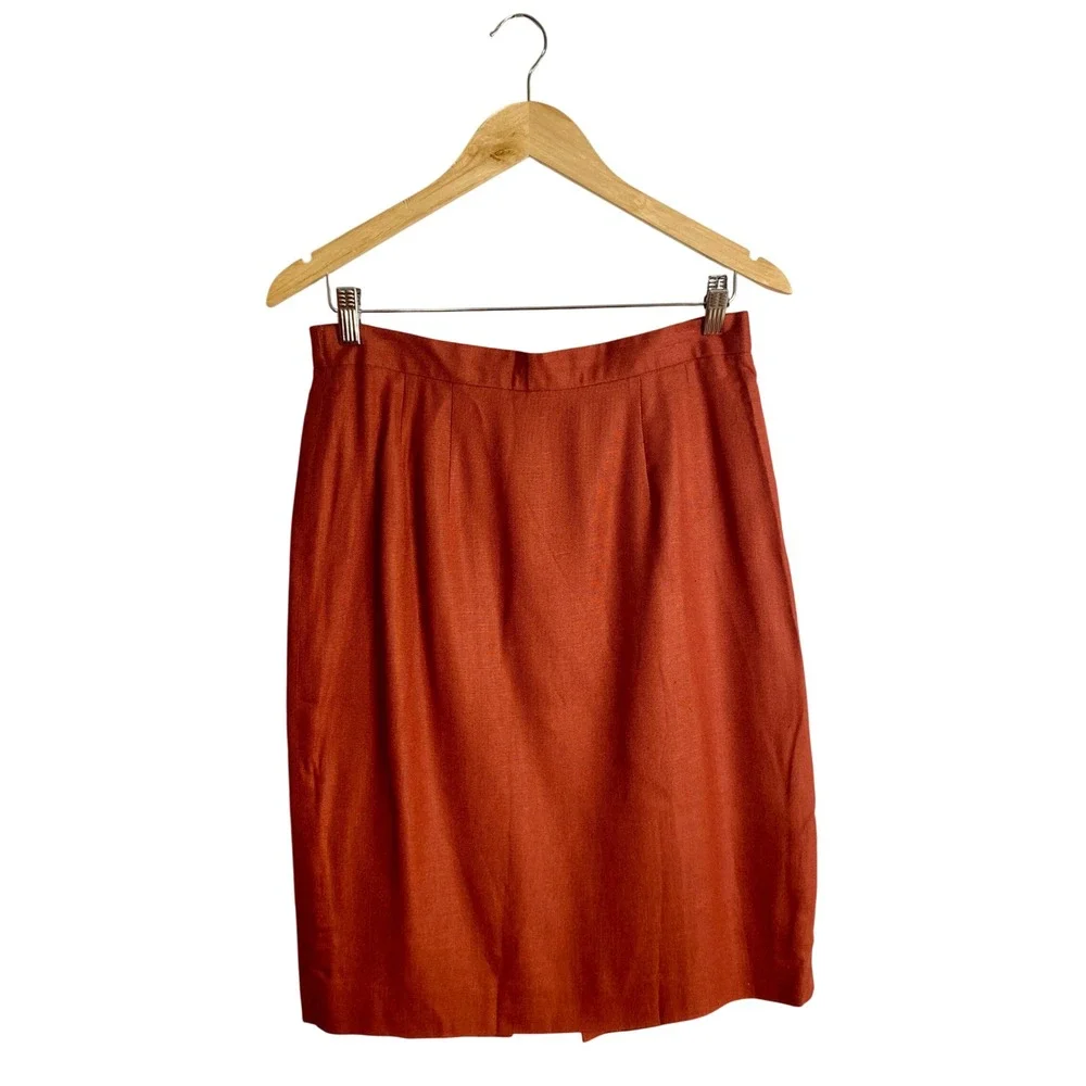 Vintage Liz Claiborne Rust Lace Up Corset Short Sleeve Skirt Suit Set Cottage